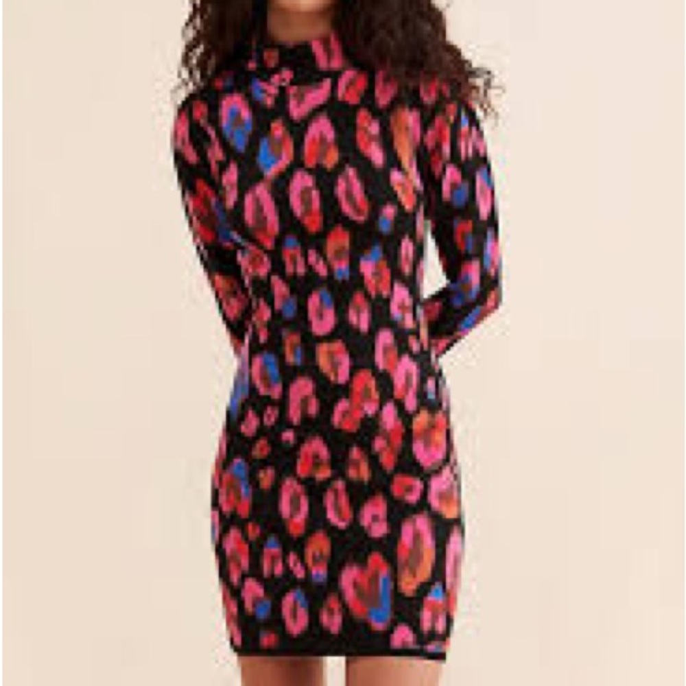 SEXY FARM Rio Iridescent Leopards Mini Dress - Small